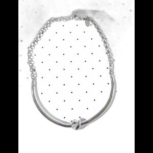 Chico's Necklace Silver Tone Metal Knotted Yoke Chain 18"